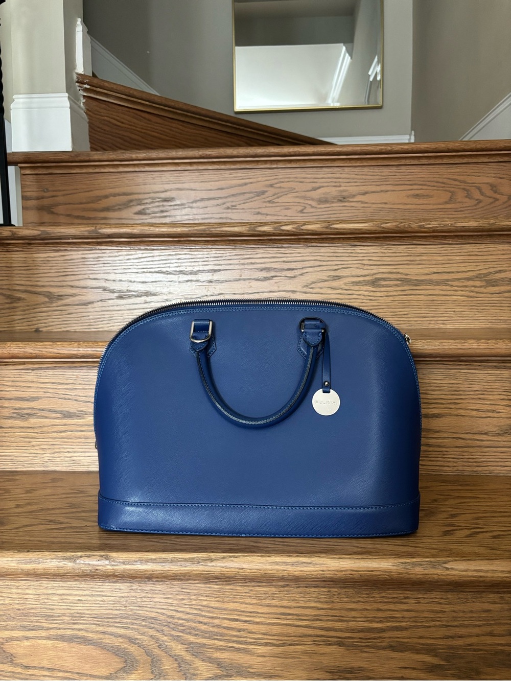 Classic Pulicati Dome Satchel Handbag - Navy